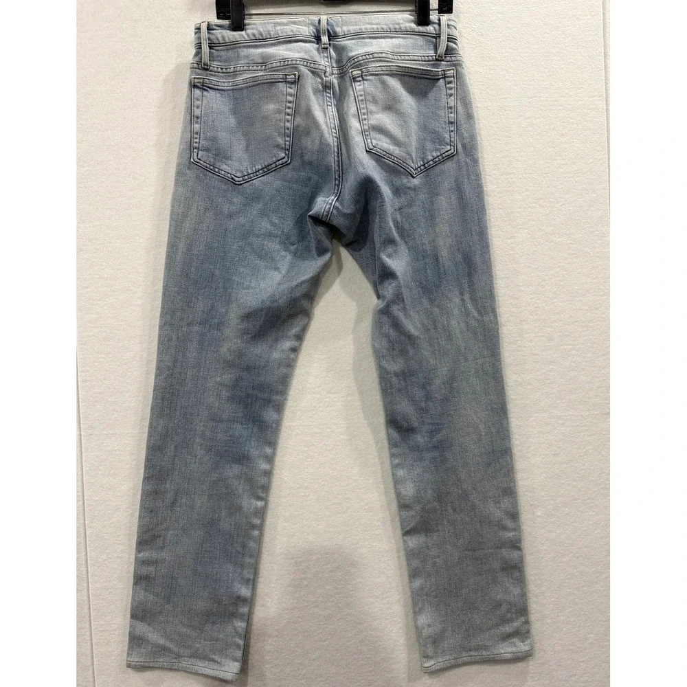 FRAME L'Homme Slim Jeans Men 31 Light Blue Finn Distressed LMH838